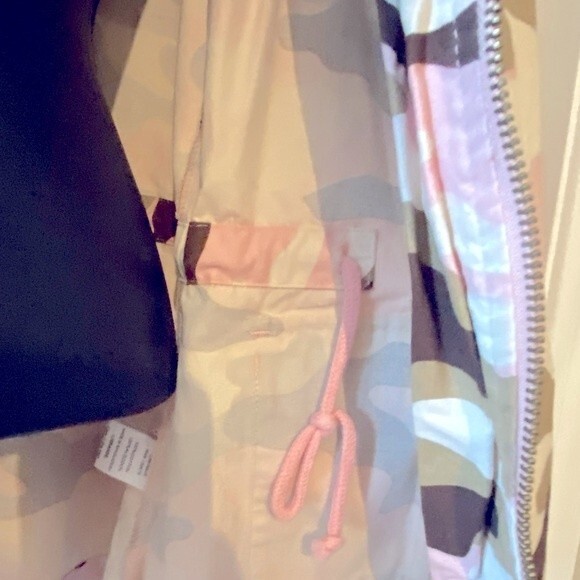 Cream, camel & pink camo jacket, pink camouflage lightweight coat by Love Tree L - Picture 9 of 15